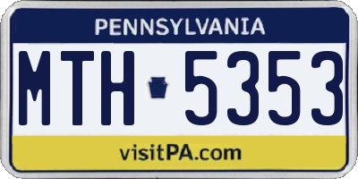 PA license plate MTH5353