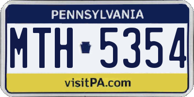 PA license plate MTH5354