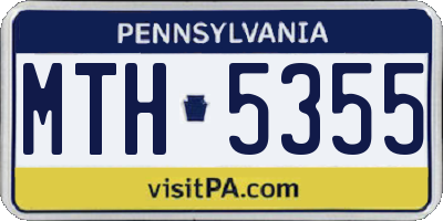 PA license plate MTH5355