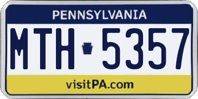 PA license plate MTH5357