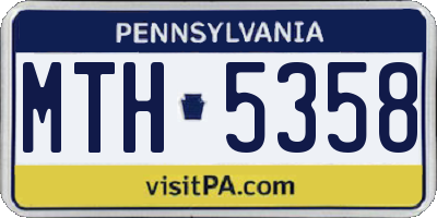 PA license plate MTH5358