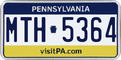 PA license plate MTH5364