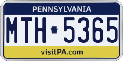 PA license plate MTH5365