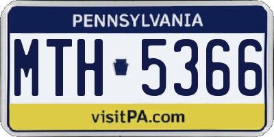 PA license plate MTH5366