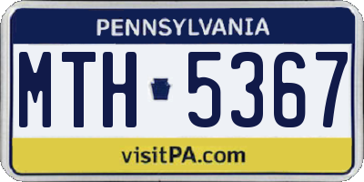 PA license plate MTH5367