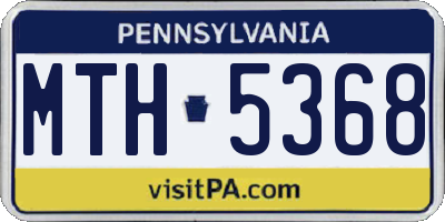 PA license plate MTH5368