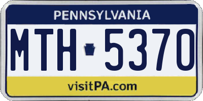PA license plate MTH5370