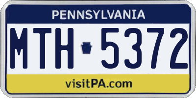 PA license plate MTH5372