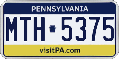 PA license plate MTH5375