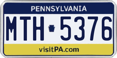 PA license plate MTH5376