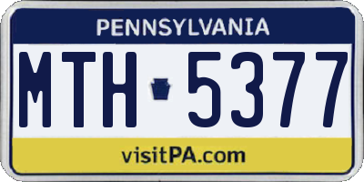 PA license plate MTH5377