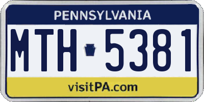 PA license plate MTH5381