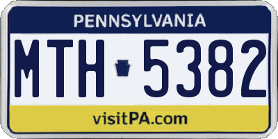 PA license plate MTH5382