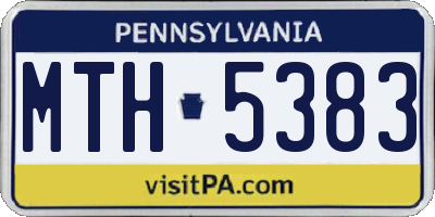 PA license plate MTH5383