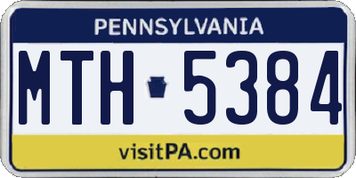 PA license plate MTH5384