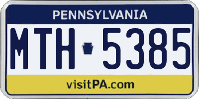 PA license plate MTH5385