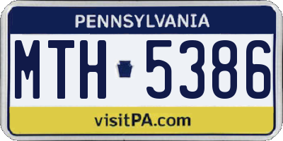 PA license plate MTH5386