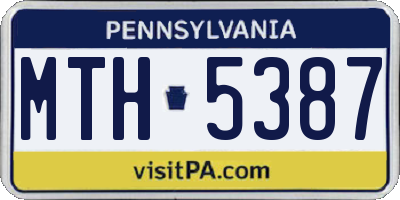 PA license plate MTH5387