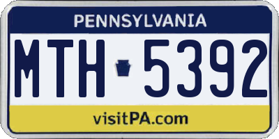 PA license plate MTH5392