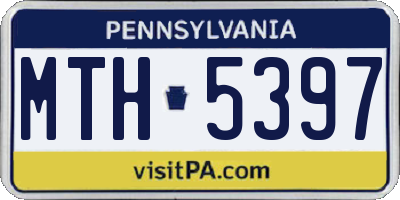 PA license plate MTH5397