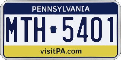 PA license plate MTH5401