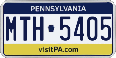PA license plate MTH5405