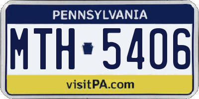 PA license plate MTH5406
