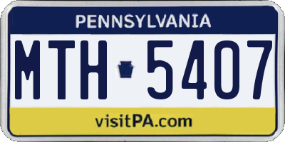 PA license plate MTH5407
