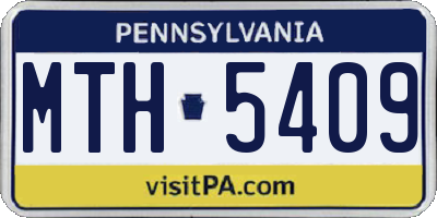 PA license plate MTH5409