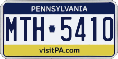 PA license plate MTH5410