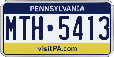 PA license plate MTH5413