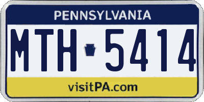PA license plate MTH5414