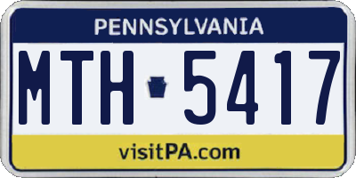 PA license plate MTH5417