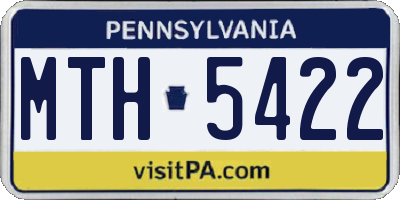 PA license plate MTH5422