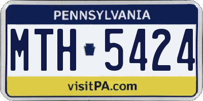 PA license plate MTH5424