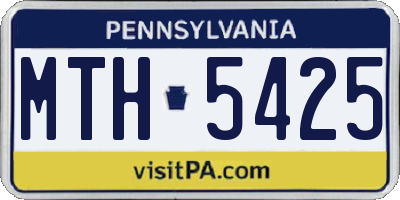 PA license plate MTH5425