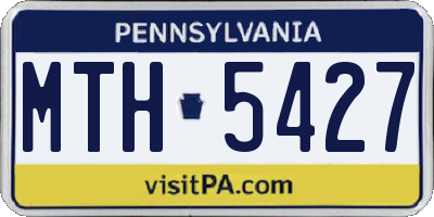 PA license plate MTH5427