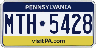 PA license plate MTH5428
