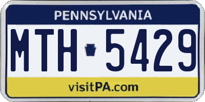 PA license plate MTH5429
