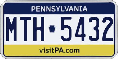 PA license plate MTH5432