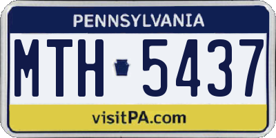 PA license plate MTH5437