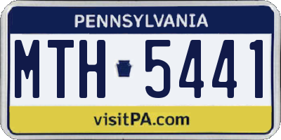 PA license plate MTH5441