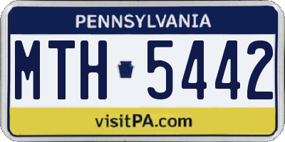 PA license plate MTH5442