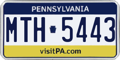 PA license plate MTH5443