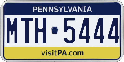 PA license plate MTH5444