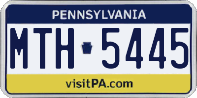 PA license plate MTH5445