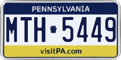 PA license plate MTH5449
