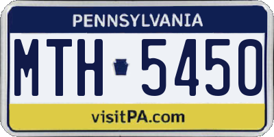 PA license plate MTH5450