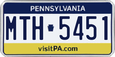 PA license plate MTH5451