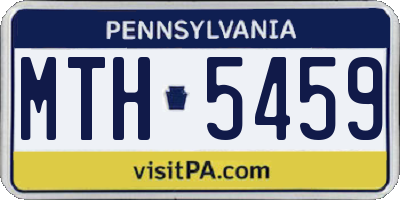 PA license plate MTH5459